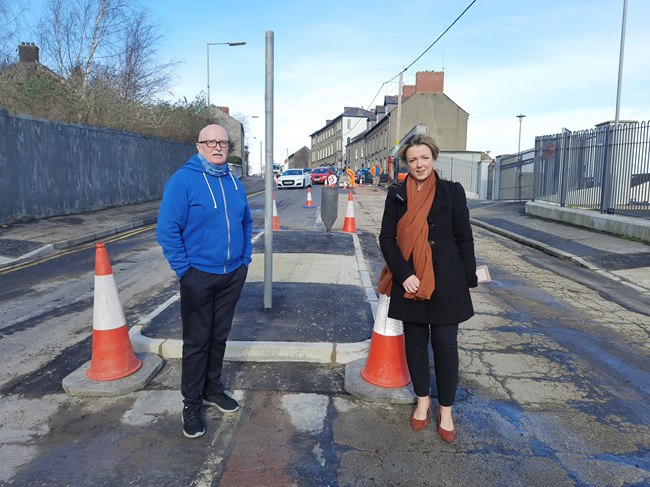 Cllr Charlie Casey and Liz Kimmins, MLA pictured at Catherine Street. Cllr Charlie Casey and Liz Kimmins, MLA pictured at Catherine Street.