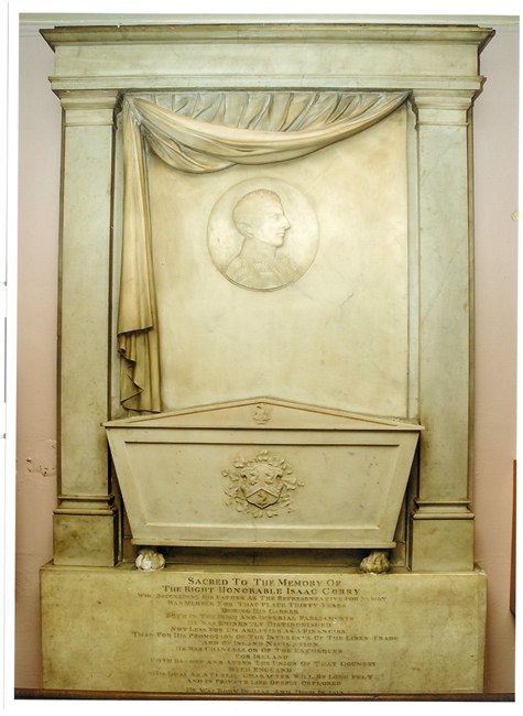 Memorial erected to Isaac Corry in St. Mary’s Parish Church after his death in 1813. Courtesy of William McAlpine