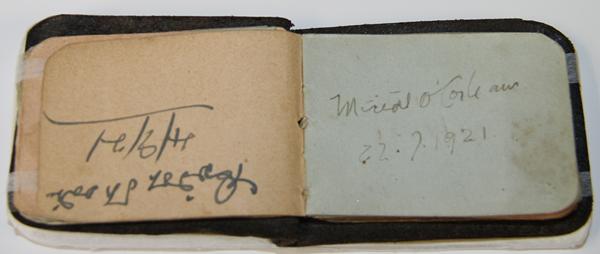 Éamon Donnelly’s autograph book contains the signatures of many Irish Nationalist politicians of the 1920s and 1930s. The page on the right shows the autograph of Michael Collins. Newry and Mourne Museum Collection