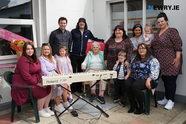 Josephine Keegan pictured with her family on her 87th birthday. Photograph: Columba O'Hare/ Newry.ie 
