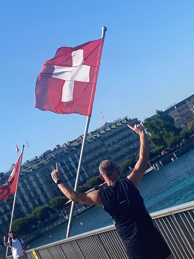 Sean Quinn pictured in Geneva en-route to the Alps. Sean Quinn pictured in Geneva en-route to the Alps.