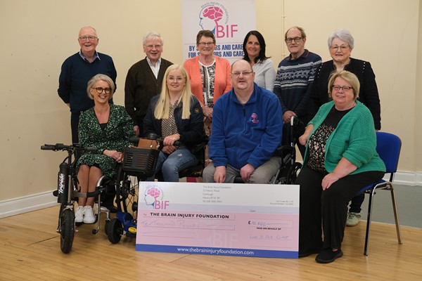 Armagh group Seated left to right: Julie Wilson, survivor from Loughgall, Lucy Cloughan, survivor from Portadown, Gareth Robinson, survivor from Waringstown, Mary Corry, Chair of the Love is for Life Trust Standing left to right: Albert Cloughan carer, Portadown, Fr Johnny Doherty, Director of Love is for Life Trust, Olive Hawthorne, manager The Brain Injury Foundation, Isabel Cloughan, carer, Portadown, Hammy Robinson, carer Waringstown and Charlotte Haffey, carer, Loughgall. Armagh group Seated left to right: Julie Wilson, survivor from Loughgall, Lucy Cloughan, survivor from Portadown, Gareth Robinson, survivor from Waringstown, Mary Corry, Chair of the Love is for Life Trust Standing left to right: Albert Cloughan carer, Portadown, Fr Johnny Doherty, Director of Love is for Life Trust, Olive Hawthorne, manager The Brain Injury Foundation, Isabel Cloughan, carer, Portadown, Hammy Robinson, carer Waringstown and Charlotte Haffey, carer, Loughgall.