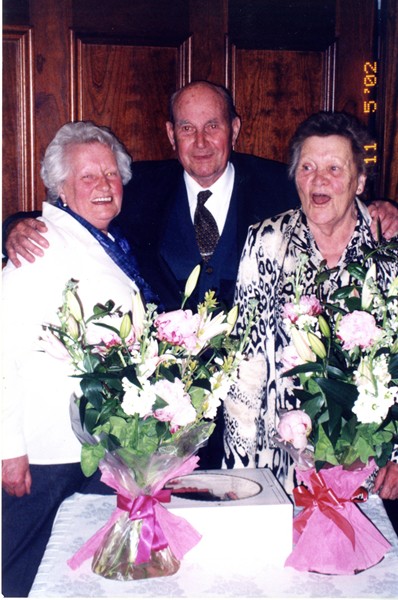 May, first left, pictured with her twin sister, Margaret, and her brother-in-law, Eoin, at their 80th birthday party in May 2002. Margaret and her husband settled in Dublin and the two families would often visit each other. May, first left, pictured with her twin sister, Margaret, and her brother-in-law, Eoin, at their 80th birthday party in May 2002. Margaret and her husband settled in Dublin and the two families would often visit each other.
