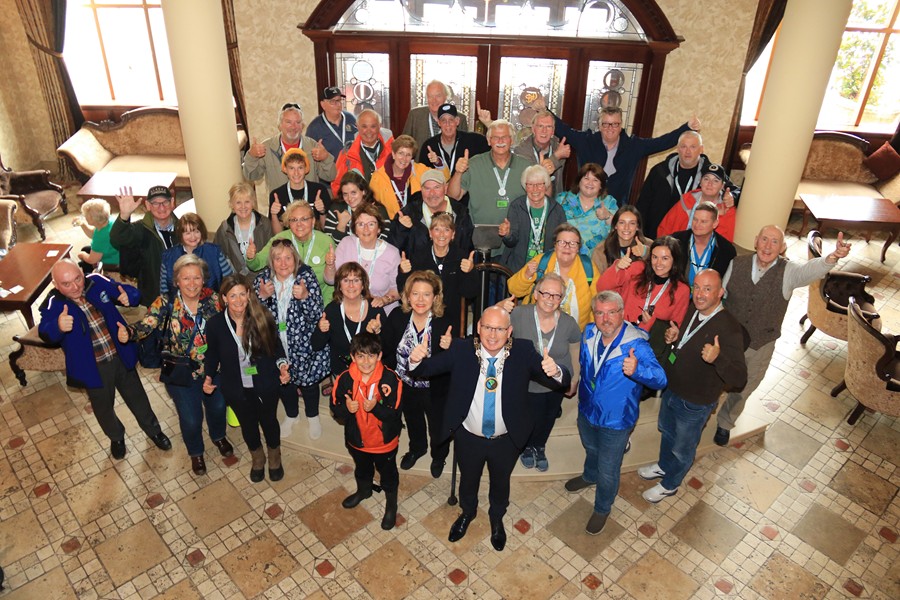 Newry, Mourne and Down District Council Chairperson, Councillor Michael Savage is photographed with the Treinfhir family gathering at the Canal Court Hotel.