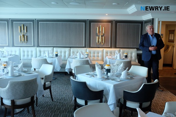 Brian McConville, MJM on board the Azamara Pursuit in 2018 when they refurbished the craft. Photograph: Columba O'Hare/ Newry.ie Brian McConville, MJM on board the Azamara Pursuit in 2018 when they refurbished the craft. Photograph: Columba O'Hare/ Newry.ie
