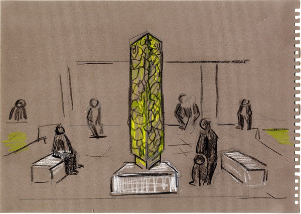 One of Patrick McElroy’s chalk and charcoal preparatory drawings for the Proud People Sculpture. One of Patrick McElroy’s chalk and charcoal preparatory drawings for the Proud People Sculpture.
