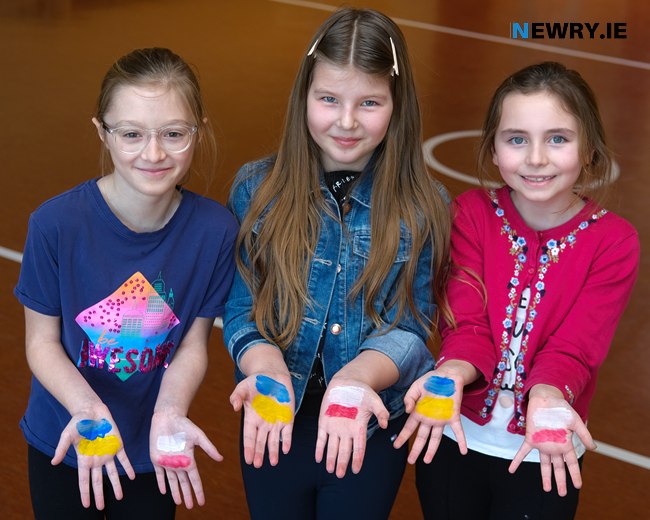 Lena, Zosia and Sarah from the Polish School at St Malachy's PS in Newry with their 'goodie bags' for Ukrainian children. Lena, Zosia and Sarah from the Polish School at St Malachy's PS in Newry with their 'goodie bags' for Ukrainian children.