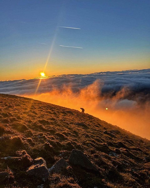 The beautiful sunrise at the top of Slieve Donard. The beautiful sunrise at the top of Slieve Donard.