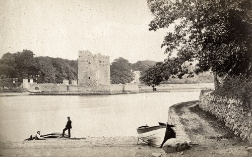 The 16th century tower-house at Narrow Water was provided with a landing place for boats and a ferry operated there until the mid 20th century. Newry and Mourne Museum Collection
