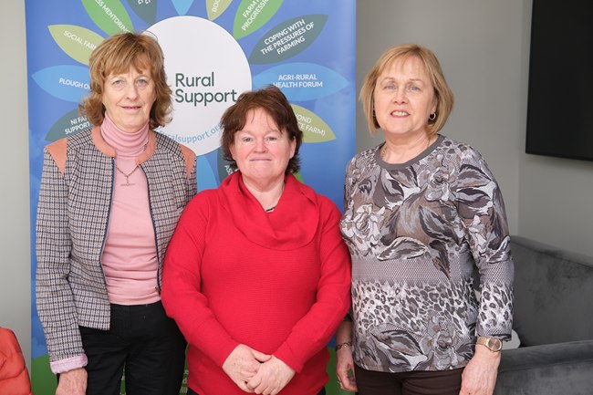 Clare Toal, Newry; Therese Donaghy, Cullaville and Bronagh Mackin, Dorsey pictured at the Rural Health Partnership, Women in Farming welcome event at Killeavy Castle. Photograph: Columba O'Hare/ Newry.ie 