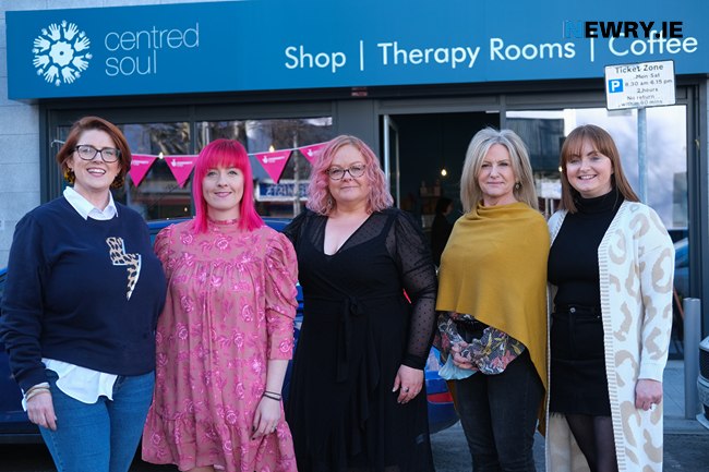 Pictured outside the new Centred Soul premises on Hill Street in Newry. From left: Jennifer Grant, Admin; Rosemary Deans, Founder; Angela Gillen, Board Member; Joy Lapsley, Counsellor and Cathrina Woods, Board Member. Photograph: Columba O'Hare/ Newry.ie Pictured outside the new Centred Soul premises on Hill Street in Newry. From left: Jennifer Grant, Admin; Rosemary Deans, Founder; Angela Gillen, Board Member; Joy Lapsley, Counsellor and Cathrina Woods, Board Member. Photograph: Columba O'Hare/ Newry.ie