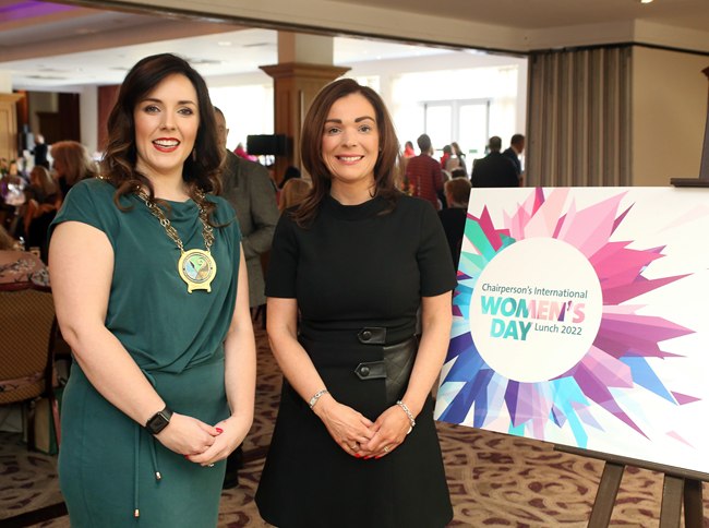 Newry, Mourne and Down District Council Chairperson Councillor Cathy Mason and Regen Waste Limited Commercial Director, Celine Grant.