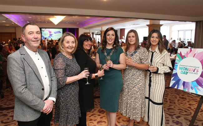 Newry, Mourne and Down District Council Chairperson Councillor Cathy Mason and (L to R) Cllr Gerry O’Hare, Cllr Roisin Mulgrew, Cllr Valerie Harte and Cllr Aoife Finnegan. Newry, Mourne and Down District Council Chairperson Councillor Cathy Mason and (L to R) Cllr Gerry O’Hare, Cllr Roisin Mulgrew, Cllr Valerie Harte and Cllr Aoife Finnegan.