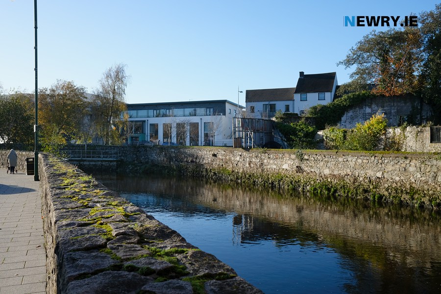 It's hoped that the currently out of use path behind the Town Hall would form part of the proposed Newry City Greenway. Photograph: Columba O'Hare/ Newry.ie 