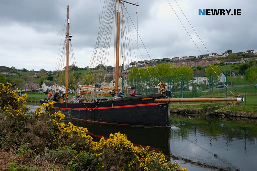 Tall ship Leader sails up Newry Ship Canal. Photograph: Columba O'Hare/ Newry.ie 