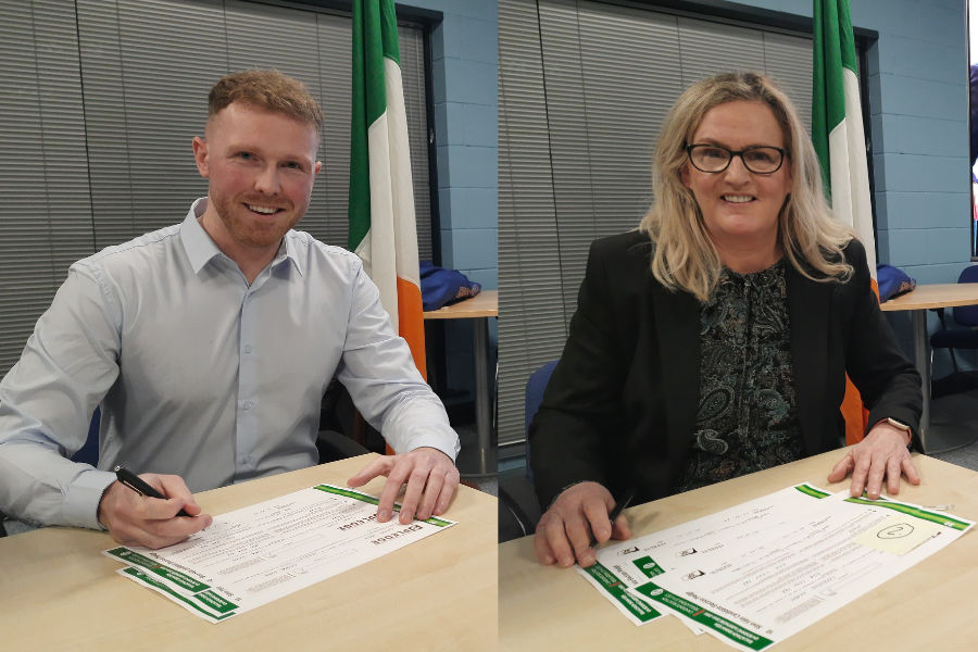 Cathal King and Geraldine Kearns who have been co-opted as Councillors for Newry City.