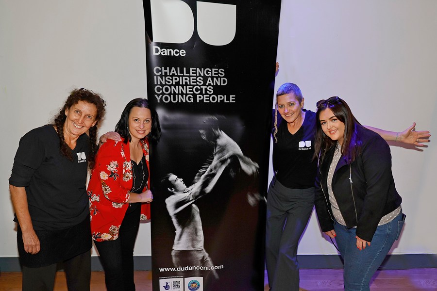 Pictured are Mags Byrne, Du Dance Director, Carrie Ann Rafferty Young People's Partnership Service Manager, Louise O’Neill, Du Dance Manager, Aoife McGinnity, Outreach Young People's Partnership for the Southern Trust.