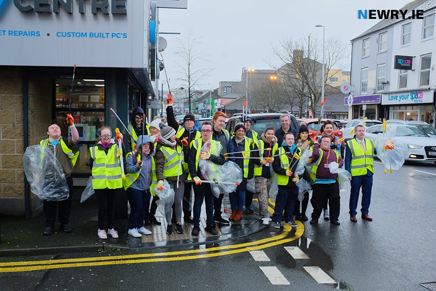 A Newry BID clean up initiative in Newry City. Photograph: Columba O'Hare/ Newry.ie 