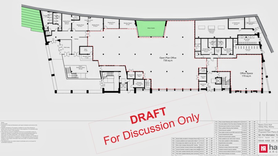 One of the floor plans of the proposed Newry Civic Centre.