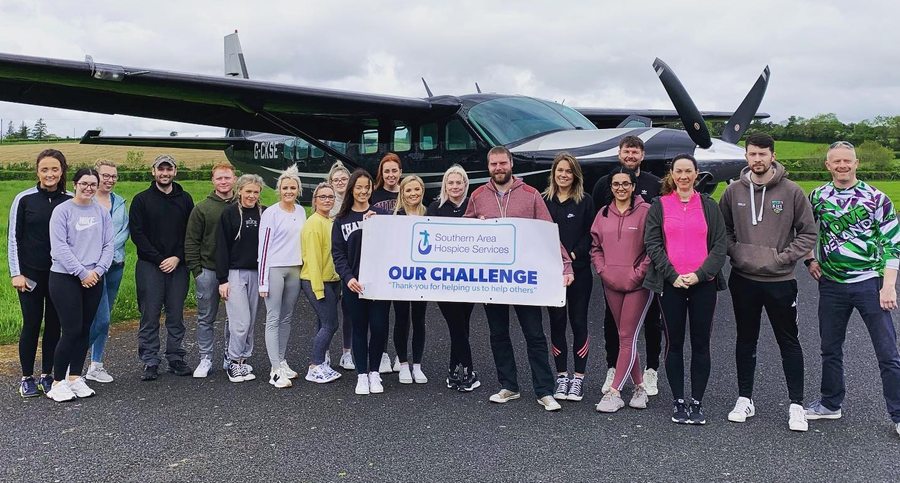 one of the groups that took part in last year’s Skydive for the Hospice.