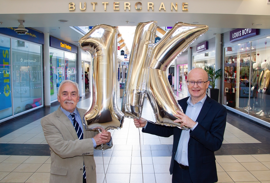 Hugh McShane, St Vincent de Paul Society Representative pictured with Peter Murray, Manager Buttercrane. Photograph: Noel Moan