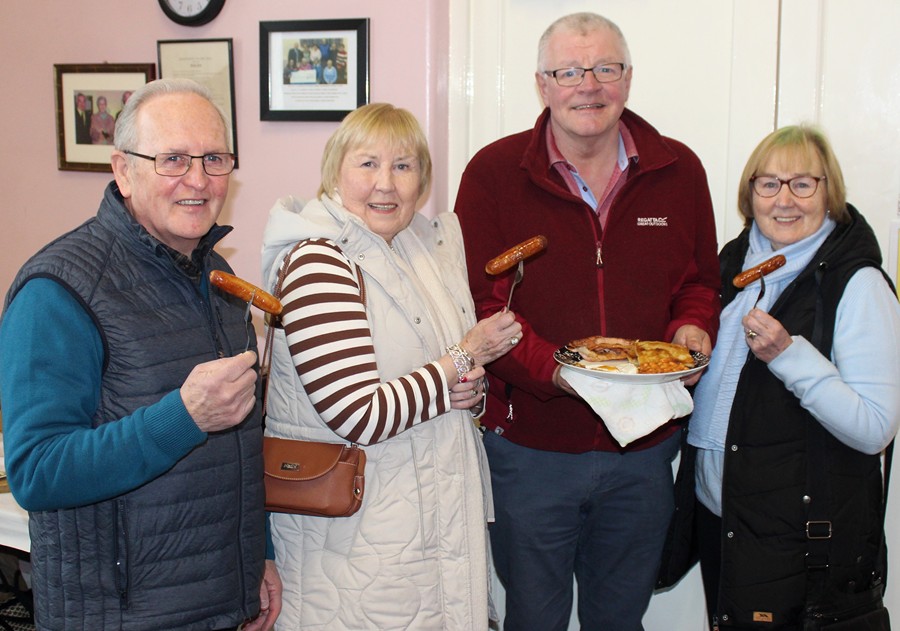 Enjoying their Big Breakfast in the run-up to Newry Show 2023 are from left: Caro Patterson, Whitecross; Brian Lockhart, chairman Newry Show Society, William McKelvey and Hilary McKelvey, Bessbrook