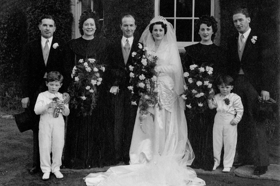 Dr Michael McVerry and Maureen Macken pictured on their wedding day in February 1949. The best man (first left) was the groom’s brother, Dr John McVerry, who had a practice on Bank Parade in Newry and the groom’s man was Dr Dermot McDermot, who was a GP in Donaghmore, a rural area about five miles north of Newry.  Courtesy of Michele McVerry