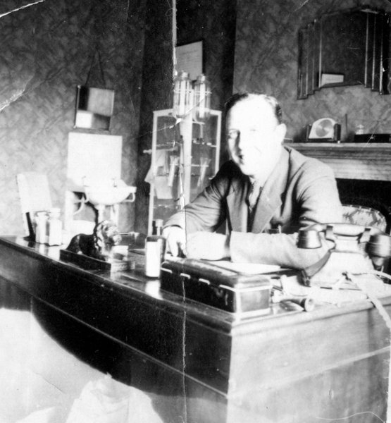 Christopher Shortall pictured at his desk in his consulting room at his home in Newry. Courtesy of Dr Myles Shortall