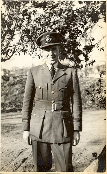 Seen here wearing his RAF uniform, Christopher Shortall saw various postings in England, Syria, Cyprus and Jerusalem during the Second World War. Courtesy of Dr Myles Shortall
