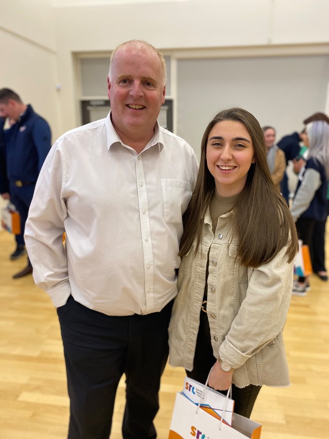 Victoria Sloan, Gold Medallist, Health & Social Care alongside SRC Development Manager Lindsay Bronte