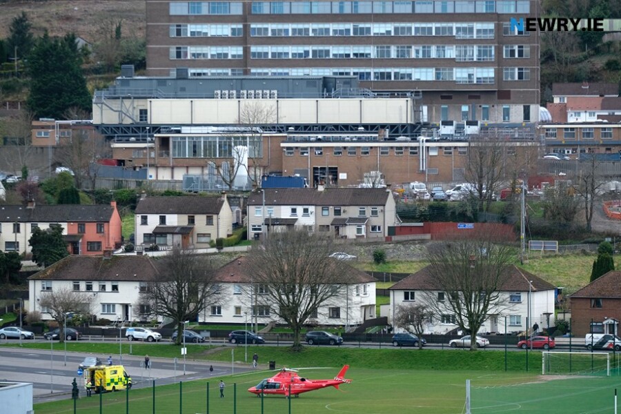 A patient is airlifted to Daisy Hill Hospital. Photograph: Columba O'Hare/ Newry.ie 