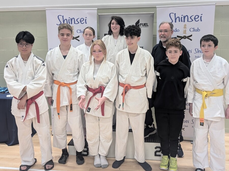 Shinken Shobu Ryu Judo Club members at South Lake Leisure Centre competitions.