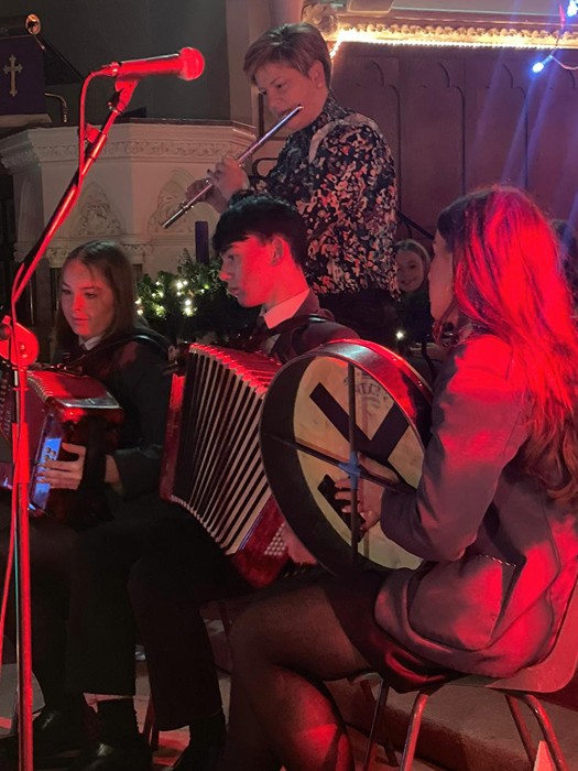 Music in full flow at the Newry High Carols by Candlelight.