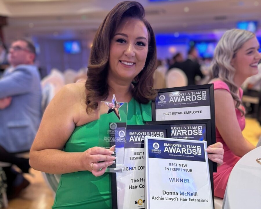 Donna McNeill with her awards