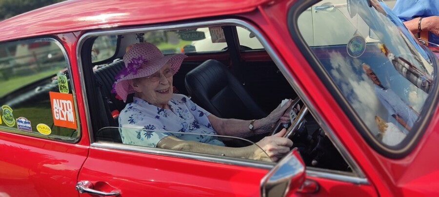 One of the Rockfield residents checks out her favourite car.