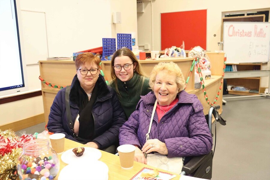Veronica Conlon, Charlene Conlon and Sarah Marian McGlade at the intergenerational coffee morning.