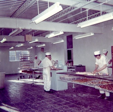 Bakery staff working in the pastry department in the new wing, 1979. Newry and Mourne Museum Collection 