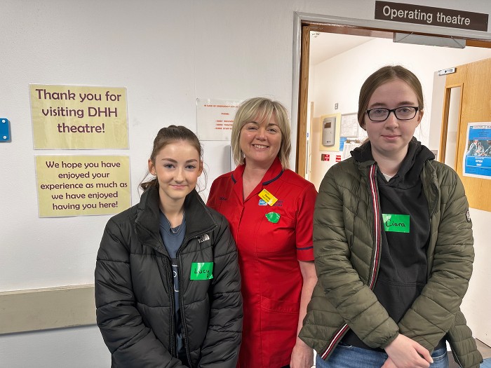 Some of the students who attended the Open Day at Daisy Hill Hospital Theatres, Endoscopy and Recovery.