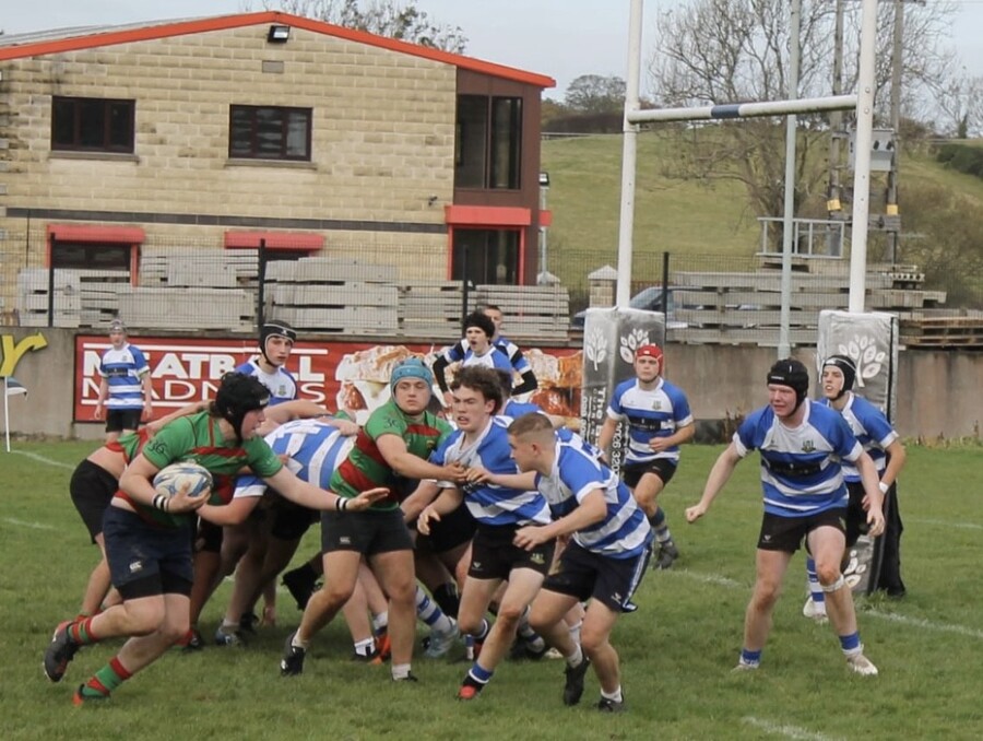 Action from the Newry v Donaghadee U18 game.