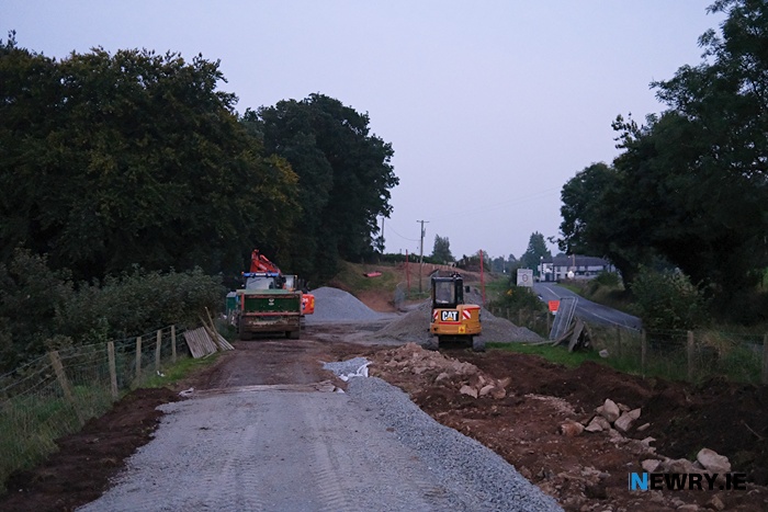 Work ongoing on the greenway at Cornamucklagh. Photograph: Columba O'Hare/ Newry.ie