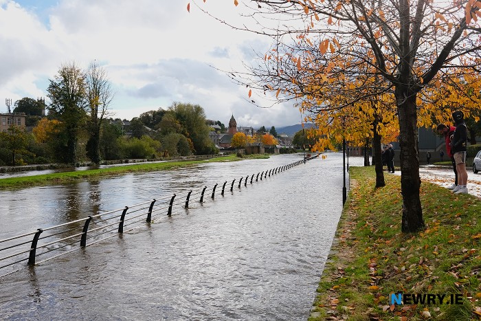 The road from WIN Business park is impassable as a result of the overnight  flooding. Photograph: Columba O'Hare/ Newry.ie 