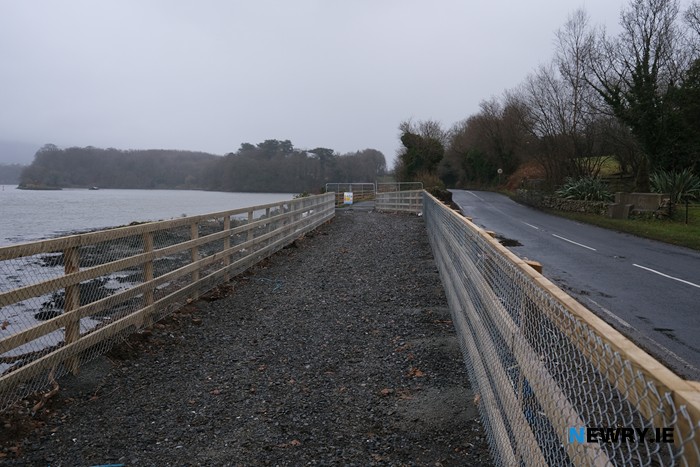 The section at the border in progress.