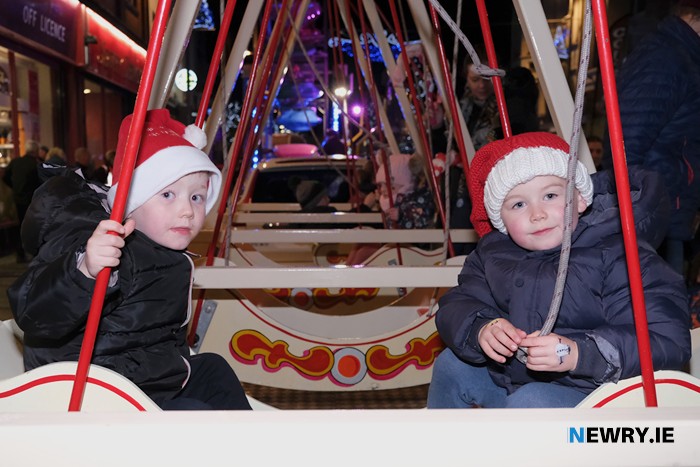 Enjoying the funfair ride. Photograph: Columba O'Hare/ Newry.ie 
