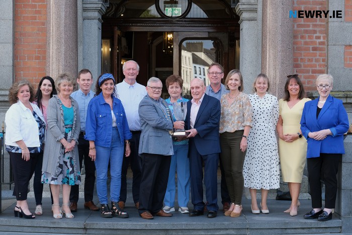 Members of Newry Musical Feis, Newry Musical Society and the Smyth family pictured with Charlie Smyth. Photograph: Columba O'Hare/ Newry.ie