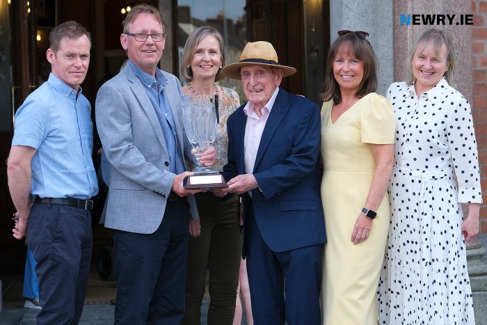 Charlie Smyth with his family, from left: Kieran Smyth, Martin Smyth, Pauline McCartan, Patricia Smyth and Deirdre Smyth. Photograph: Columba O'Hare/ Newry.ie