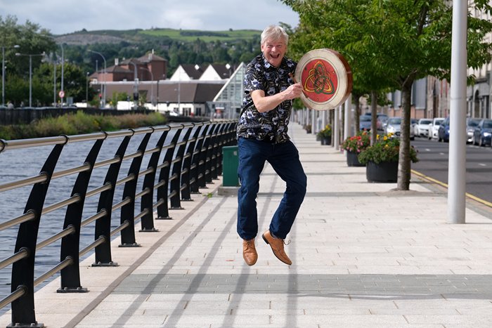 Jumping for joy at the prospect of another Fleadh to finish the summer – Clive Price of Iúr Cinn Fleadh.