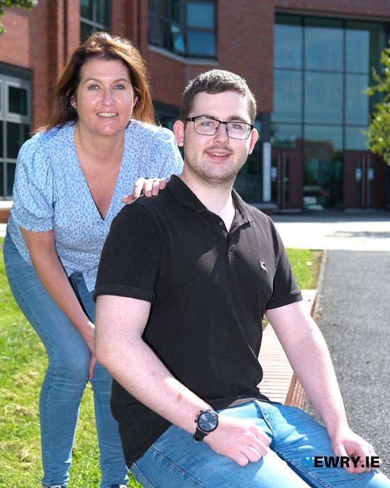 Top achiever Michael Hearty, along with mum Marissa. Michael achieved a fantastic 3 A*/ 1 A grades in his A-Level examinations at the Abbey.