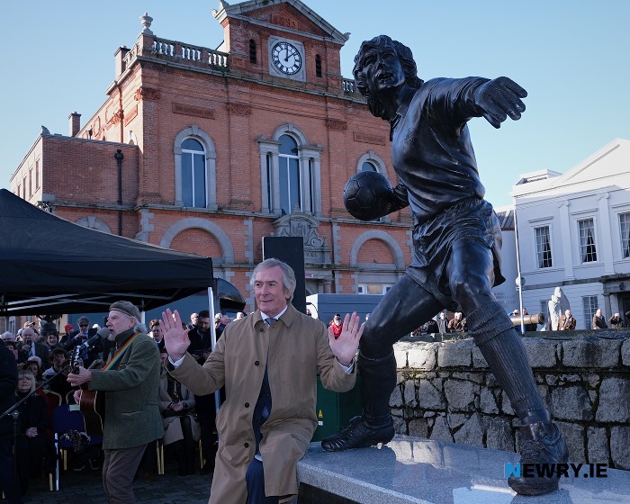Pat poses for the press. Photograph: Columba O'Hare/ Newry.ie