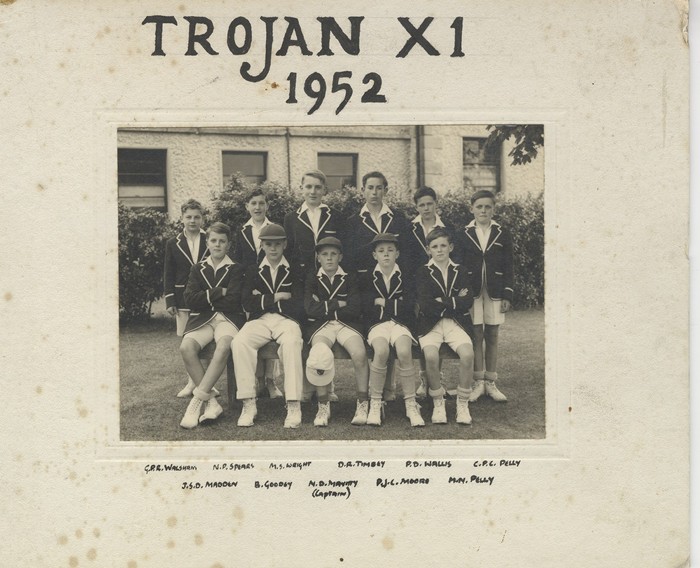 Trojan XI Cricket Team at Mourne Grange School, 1952. Pupils at Mourne Grange were divided into two houses, Greeks and Trojans, for sports. Cricket was always a popular game and the school had strong teams even when pupil numbers declined in the 1960s. Courtesy of Johnny Madden