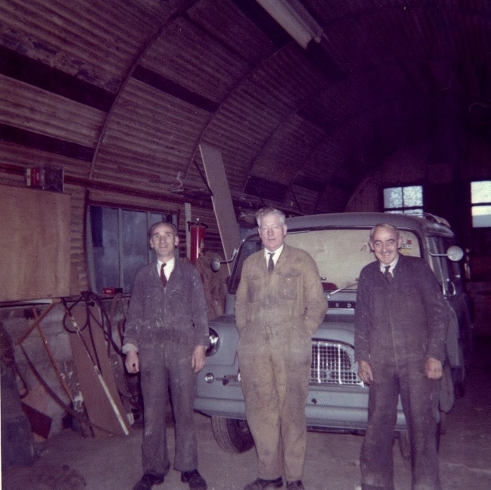 Mechanics, who looked after the delivery vans, pictured in the 1970s. Left to right: John ‘Curly’ Murphy, Emmett Lynch and Dan Campbell. Newry and Mourne Museum Collection